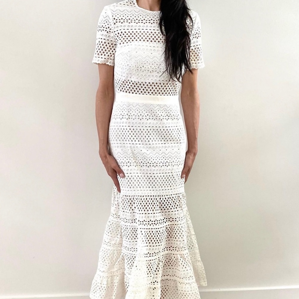 Self Portrait Bea white lace dress. Size 4. NWT